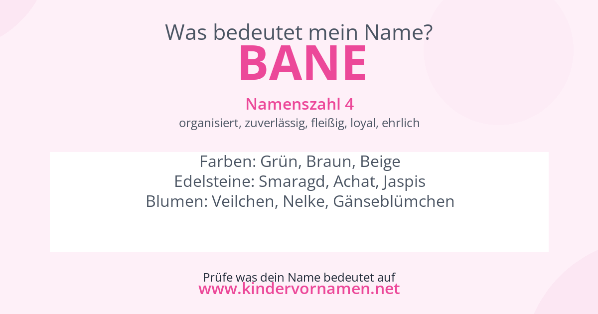 Was bedeutet der Name Bane?