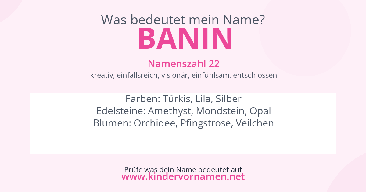 Was bedeutet der Name Banin?