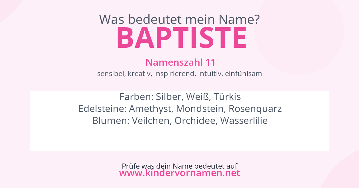 Was bedeutet der Name Baptiste?