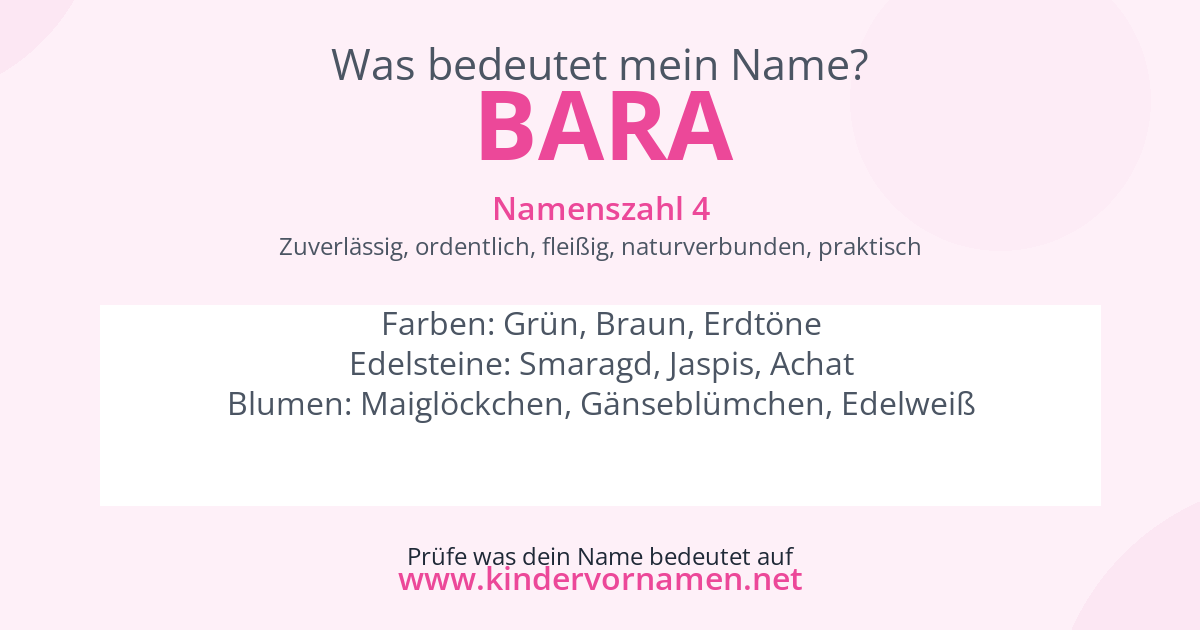 Was bedeutet der Name Bara?