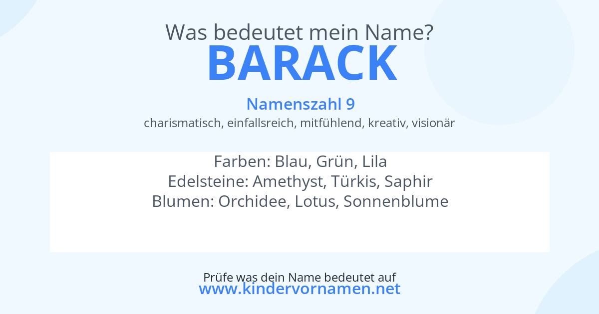 Was bedeutet der Name Barack?