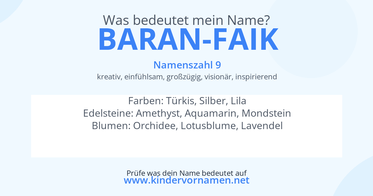 Was bedeutet der Name Baran-Faik?