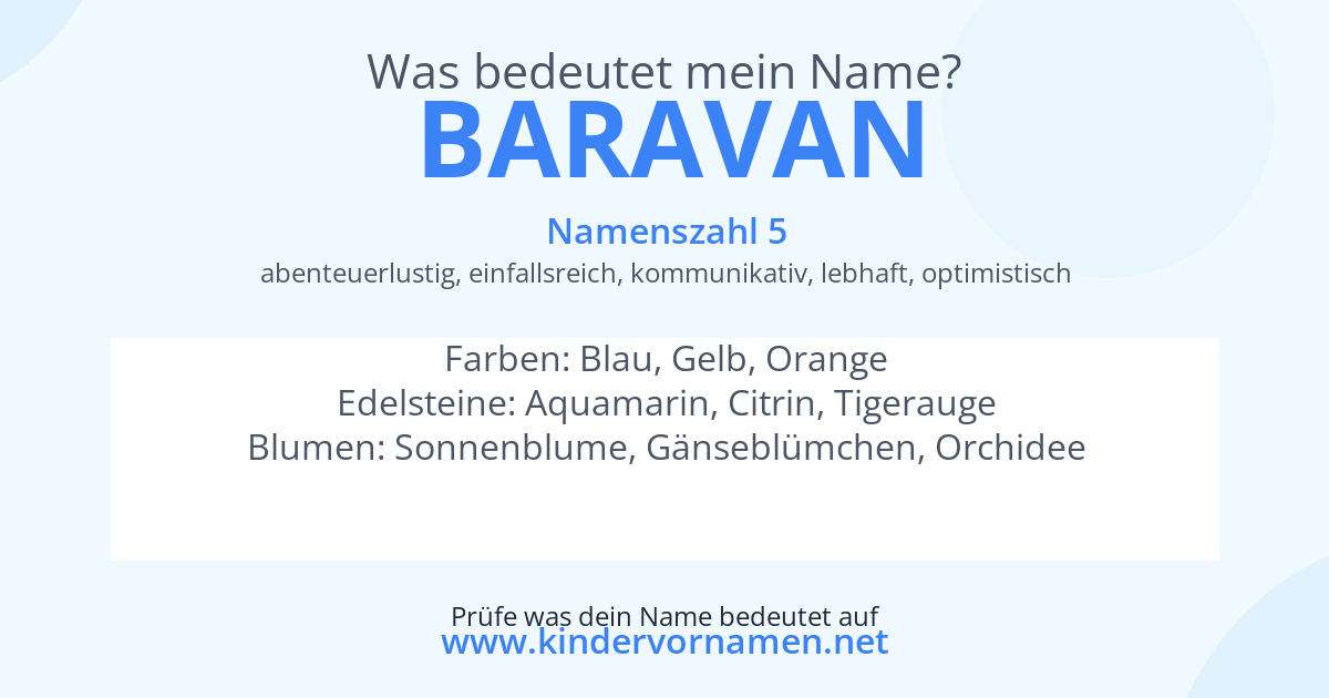 Was bedeutet der Name Baravan?