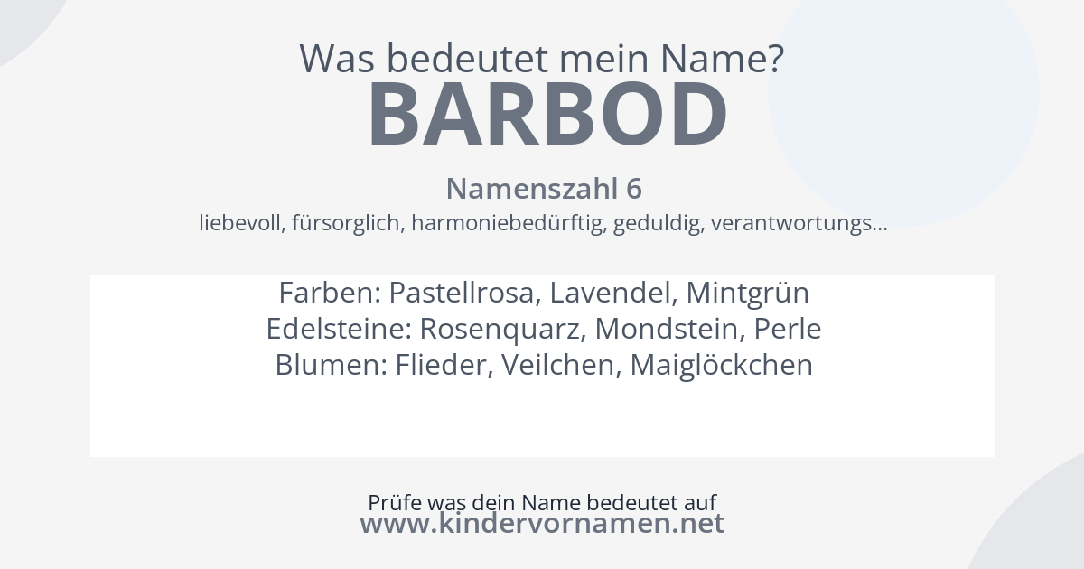 Was bedeutet der Name Barbod?