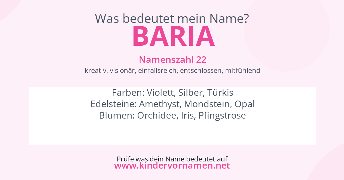 Was bedeutet der Name Baria?