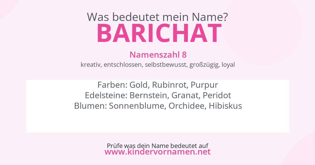 Was bedeutet der Name Barichat?