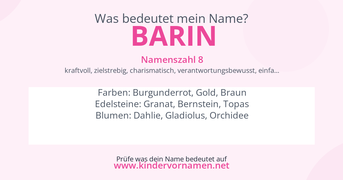 Was bedeutet der Name Barin?