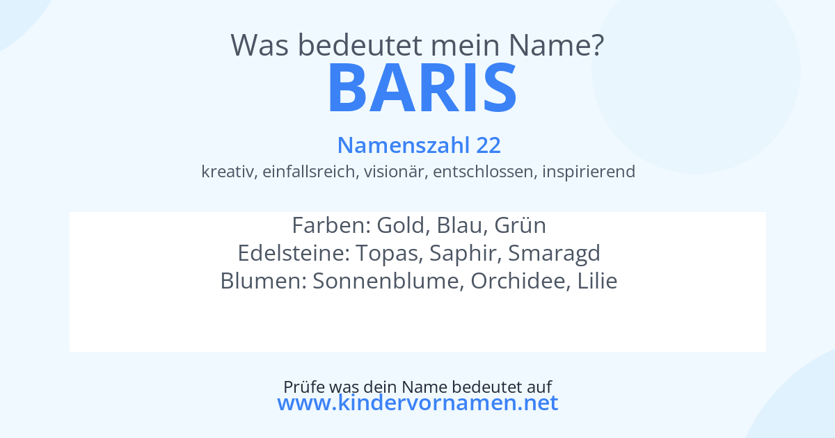 Was bedeutet der Name Baris?