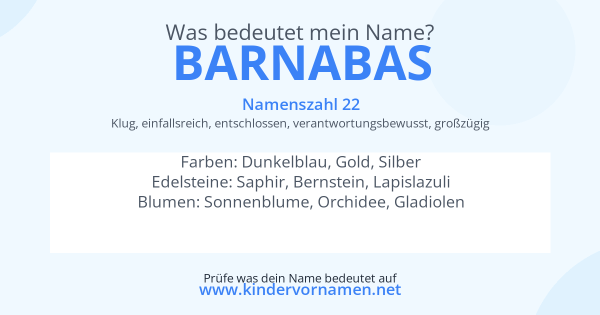 Was bedeutet der Name Barnabas?