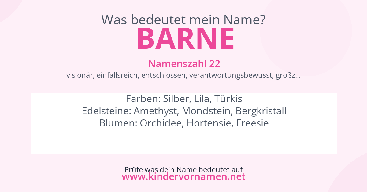 Was bedeutet der Name Barne?