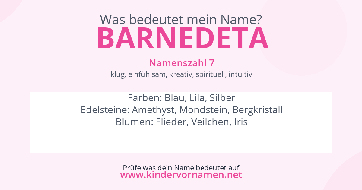Was bedeutet der Name Barnedeta?