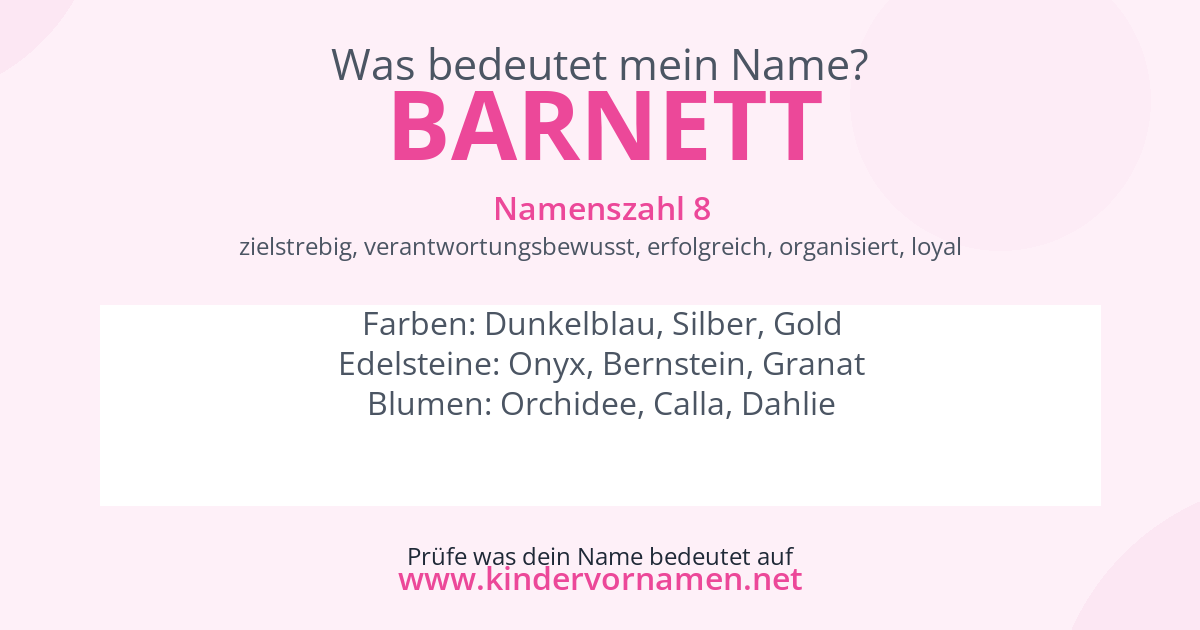 Was bedeutet der Name Barnett?