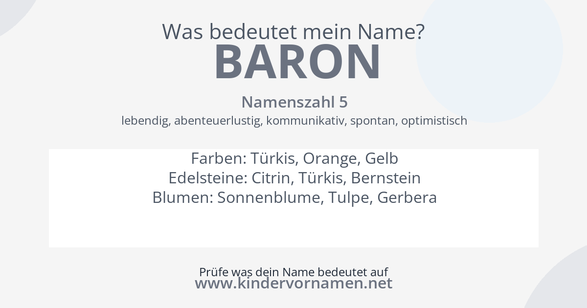 Was bedeutet der Name Baron?