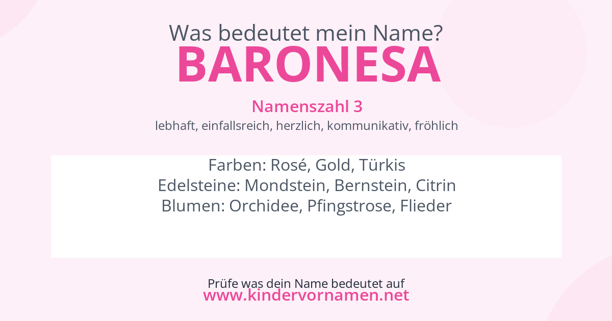 Was bedeutet der Name Baronesa?