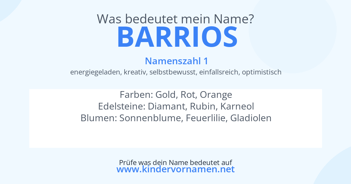 Was bedeutet der Name Barrios?