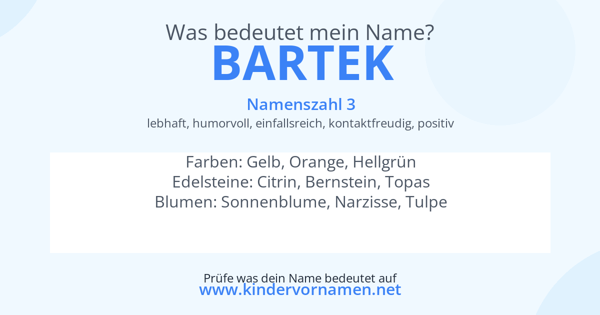 Was bedeutet der Name Bartek?