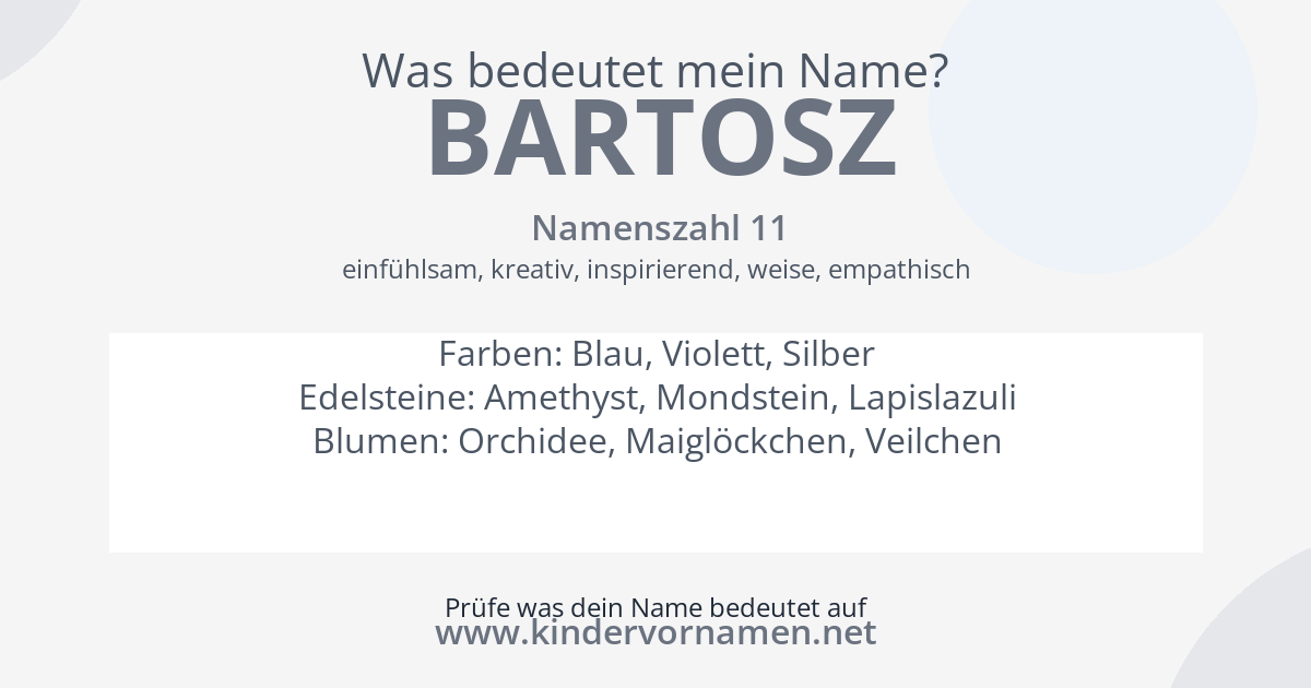 Was bedeutet der Name Bartosz?