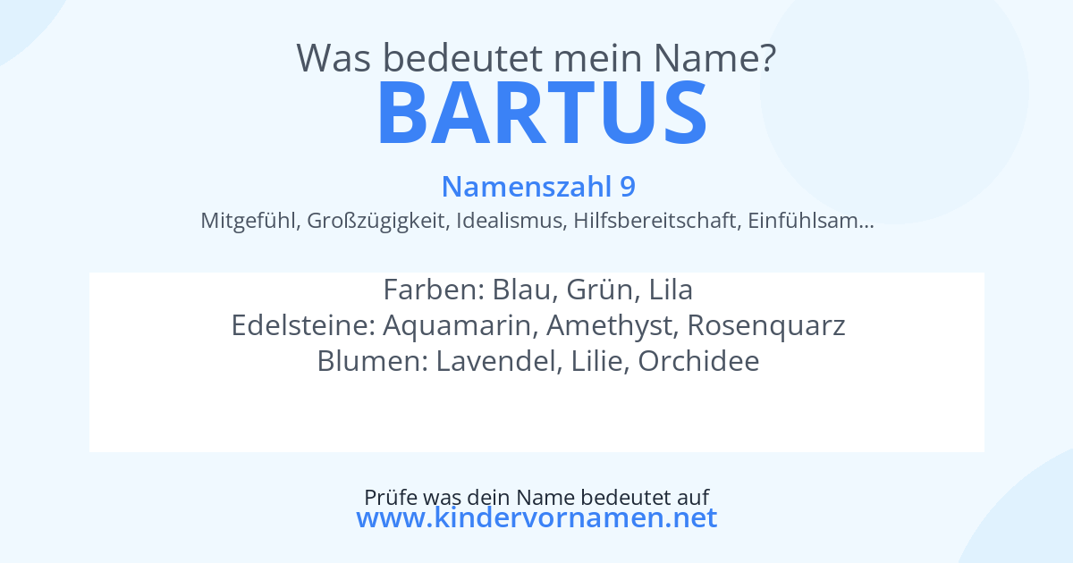 Was bedeutet der Name Bartus?