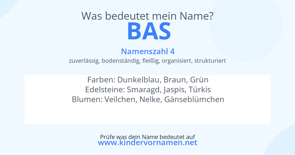 Was bedeutet der Name Bas?