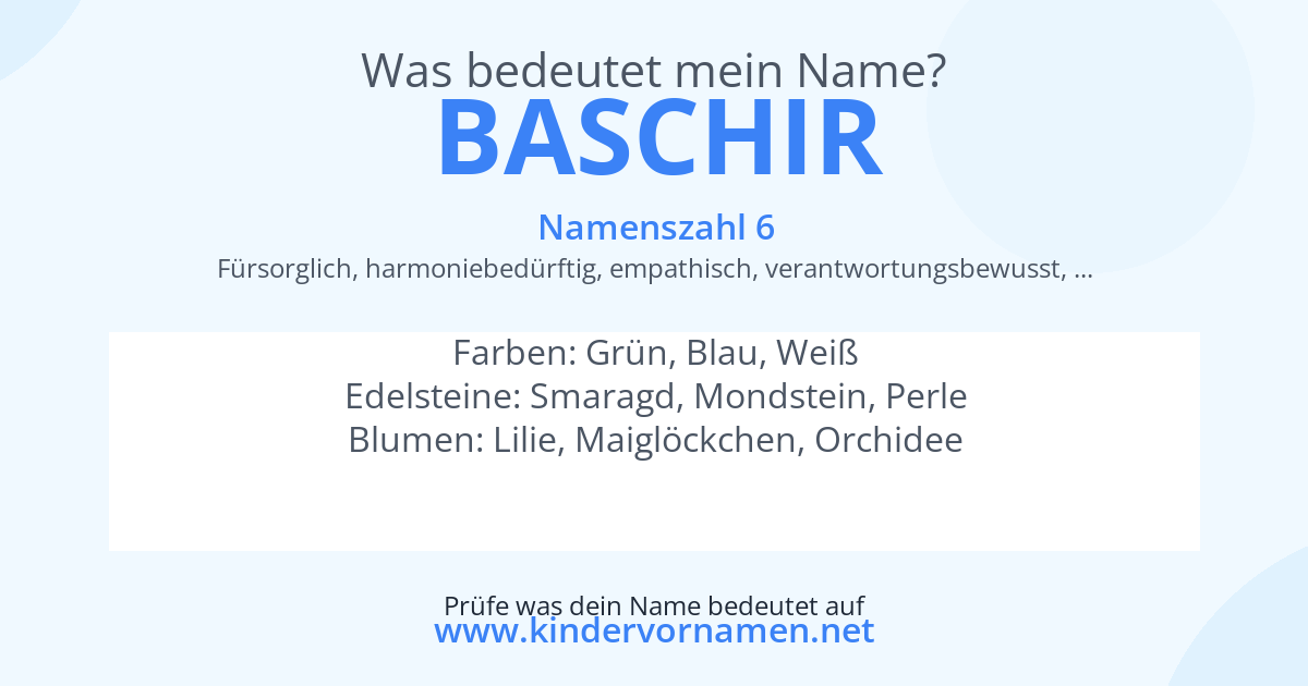 Was bedeutet der Name Baschir?