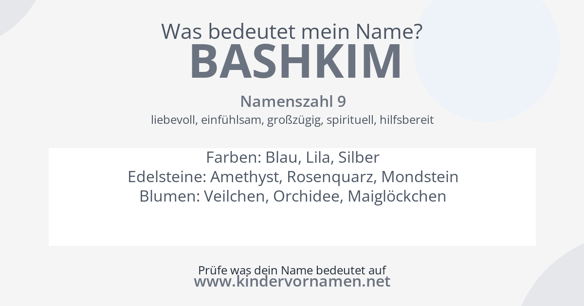 Was bedeutet der Name Bashkim?