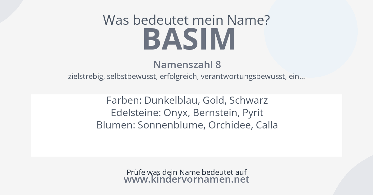 Was bedeutet der Name Basim?