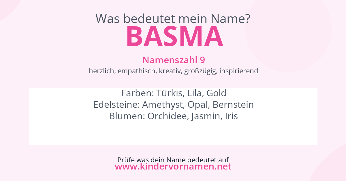 Was bedeutet der Name Basma?