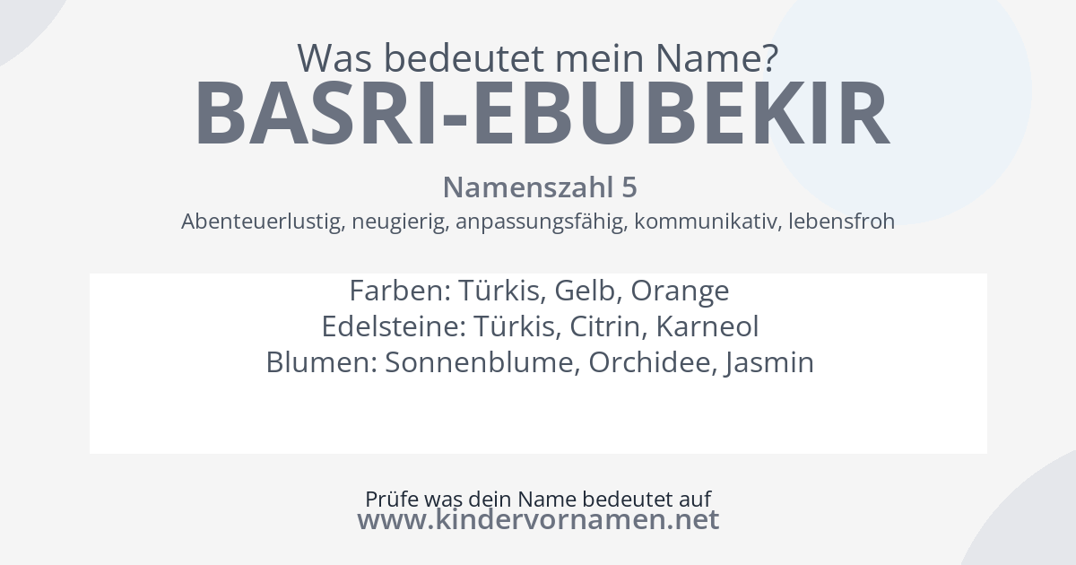 Was bedeutet der Name Basri-Ebubekir?
