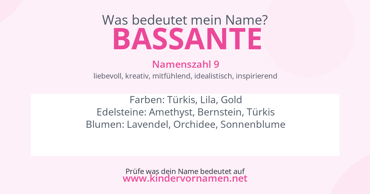 Was bedeutet der Name Bassante?