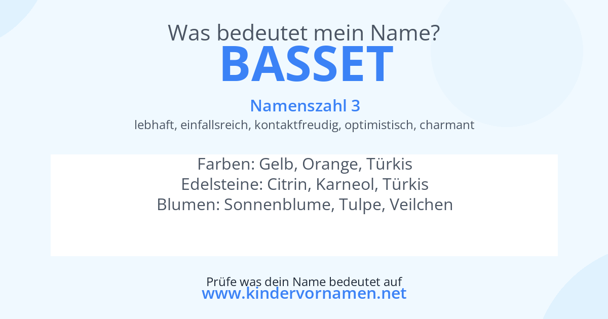Was bedeutet der Name Basset?