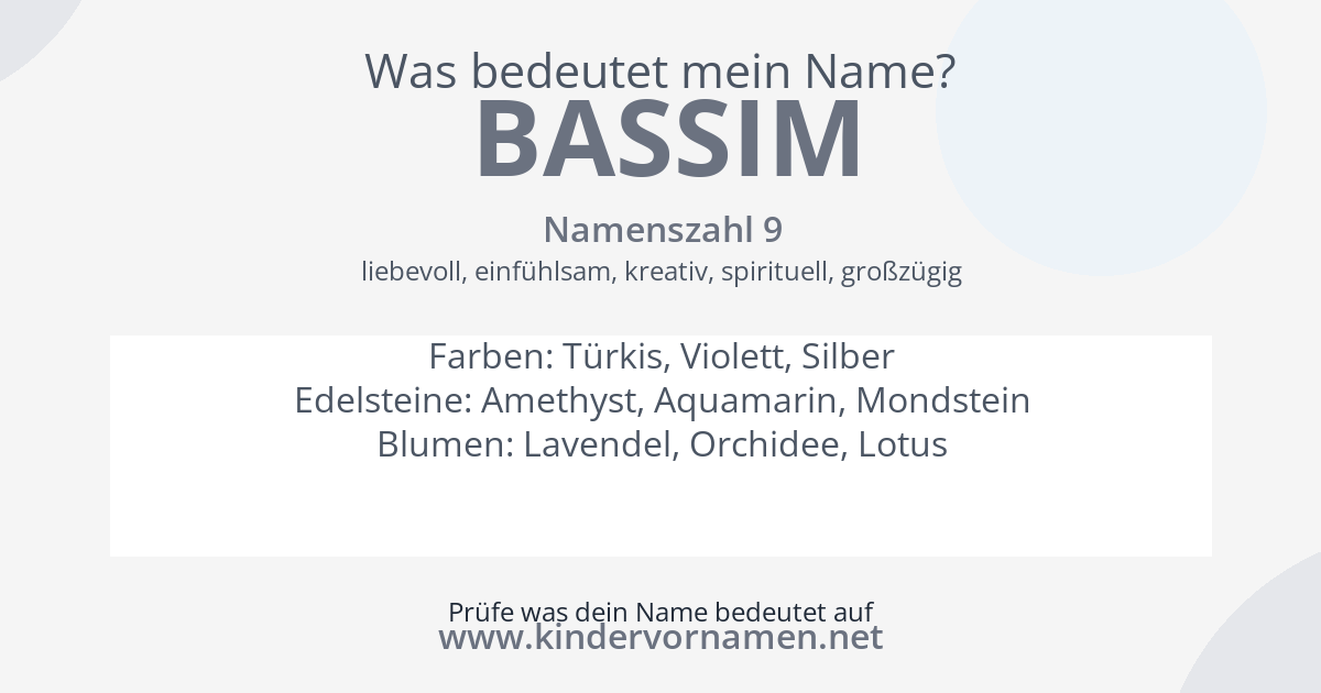 Was bedeutet der Name Bassim?