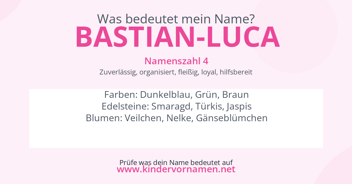 Was bedeutet der Name Bastian-Luca?