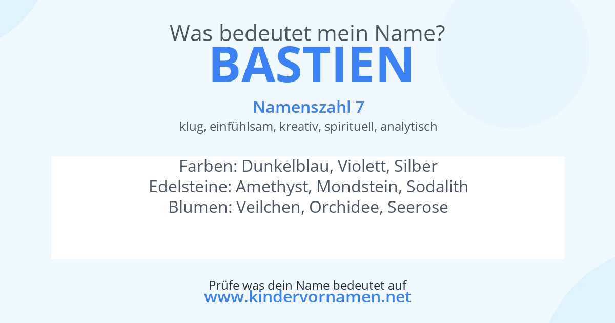 Was bedeutet der Name Bastien?