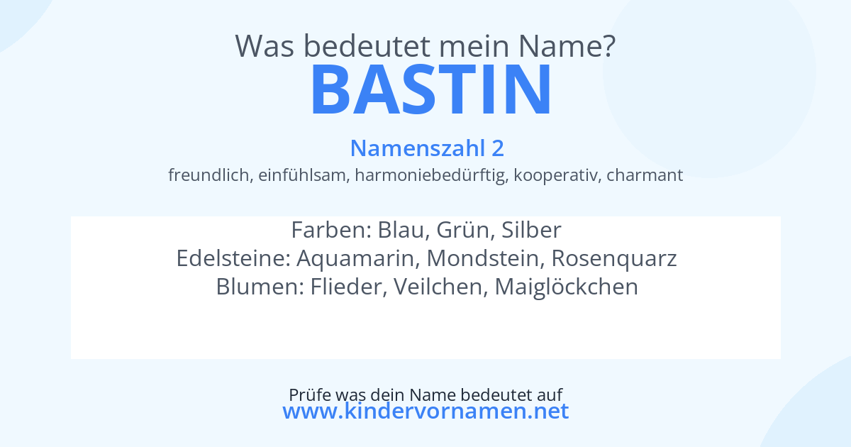 Was bedeutet der Name Bastin?