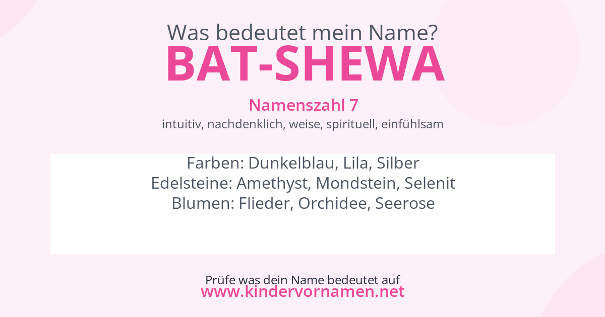Was bedeutet der Name Bat-Shewa?