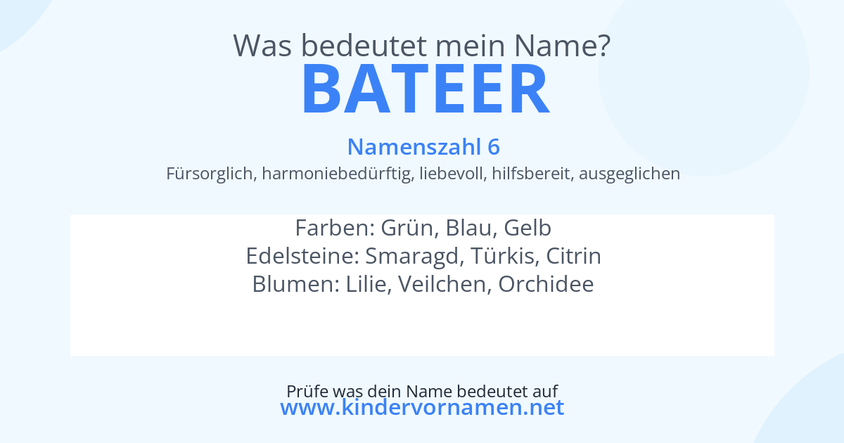 Was bedeutet der Name Bateer?