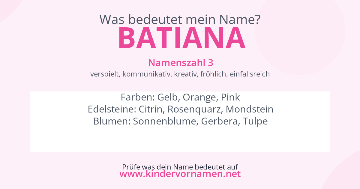 Was bedeutet der Name Batiana?