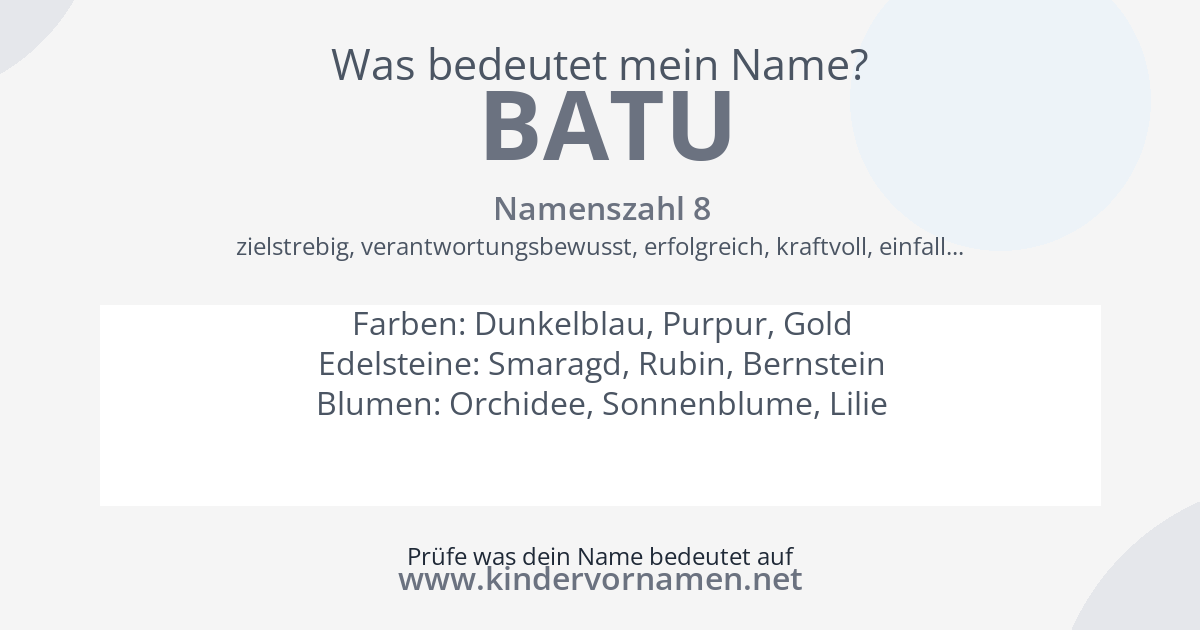 Was bedeutet der Name Batu?