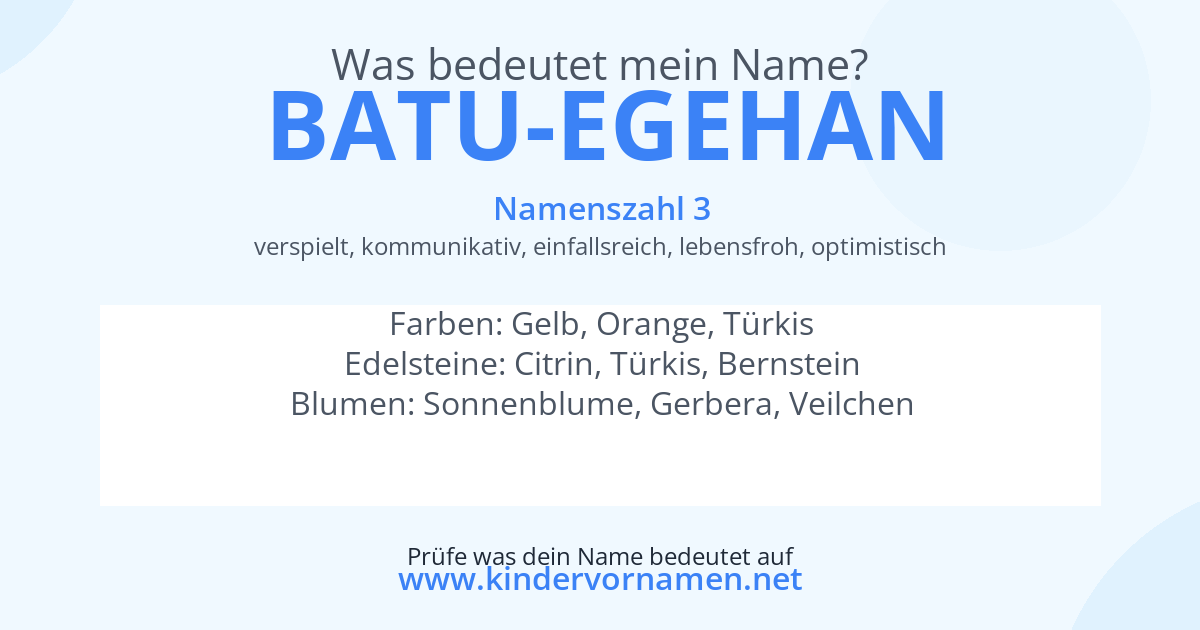 Was bedeutet der Name Batu-Egehan?