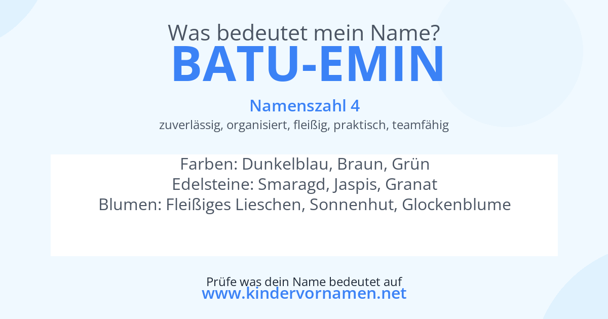 Was bedeutet der Name Batu-Emin?