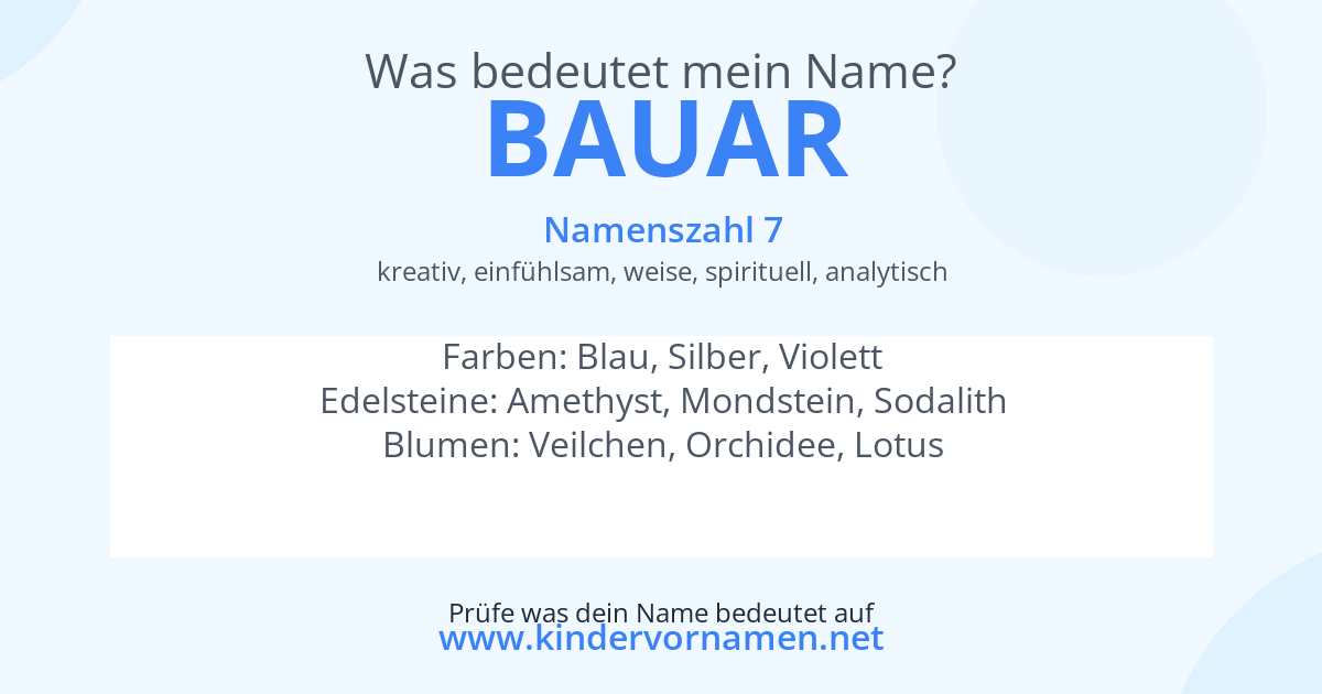Was bedeutet der Name Bauar?