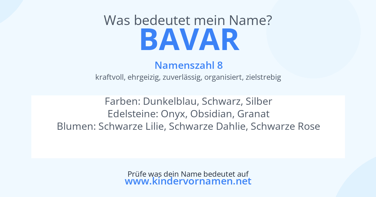 Was bedeutet der Name Bavar?