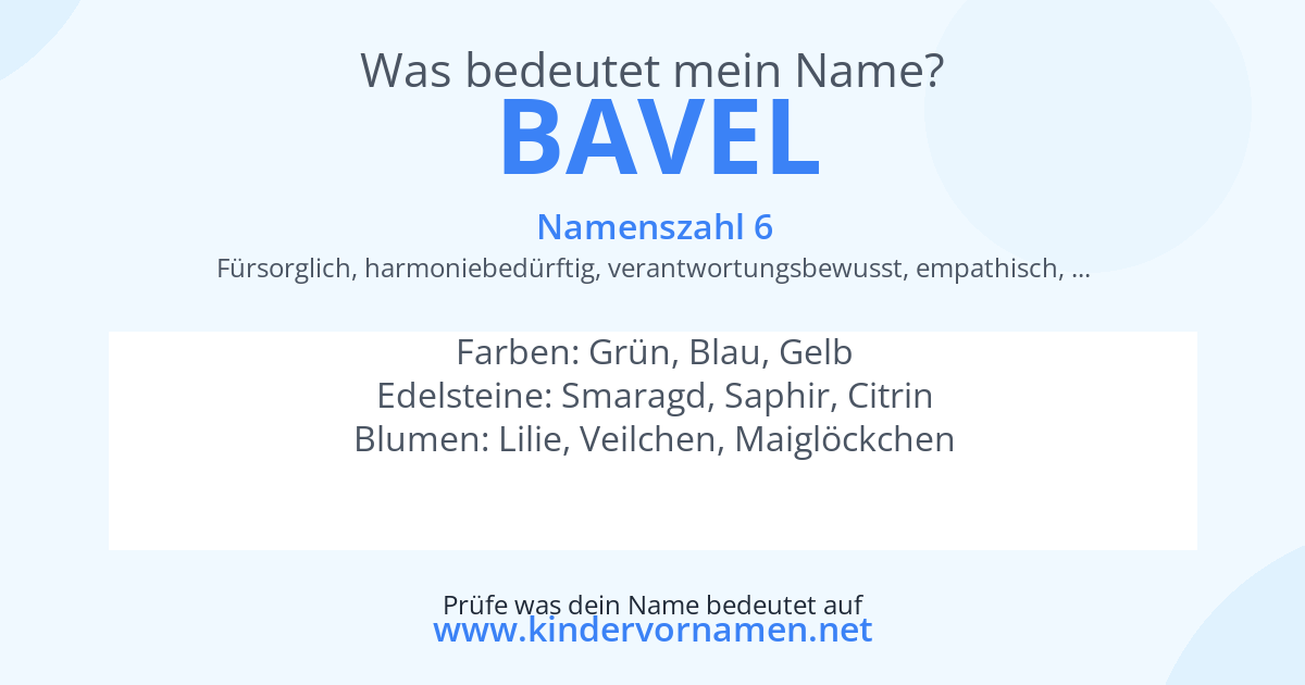 Was bedeutet der Name Bavel?