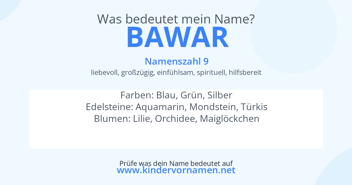Was bedeutet der Name Bawar?