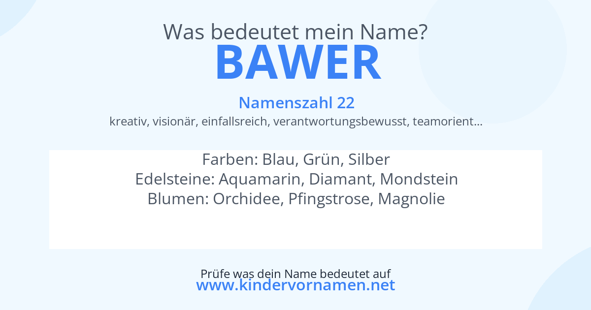 Was bedeutet der Name Bawer?