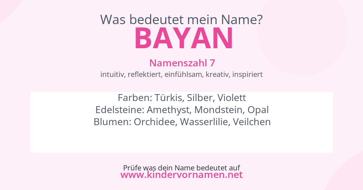 Was bedeutet der Name Bayan?
