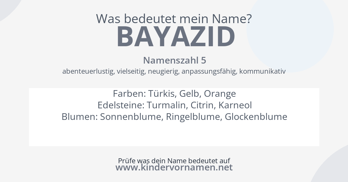 Was bedeutet der Name Bayazid?