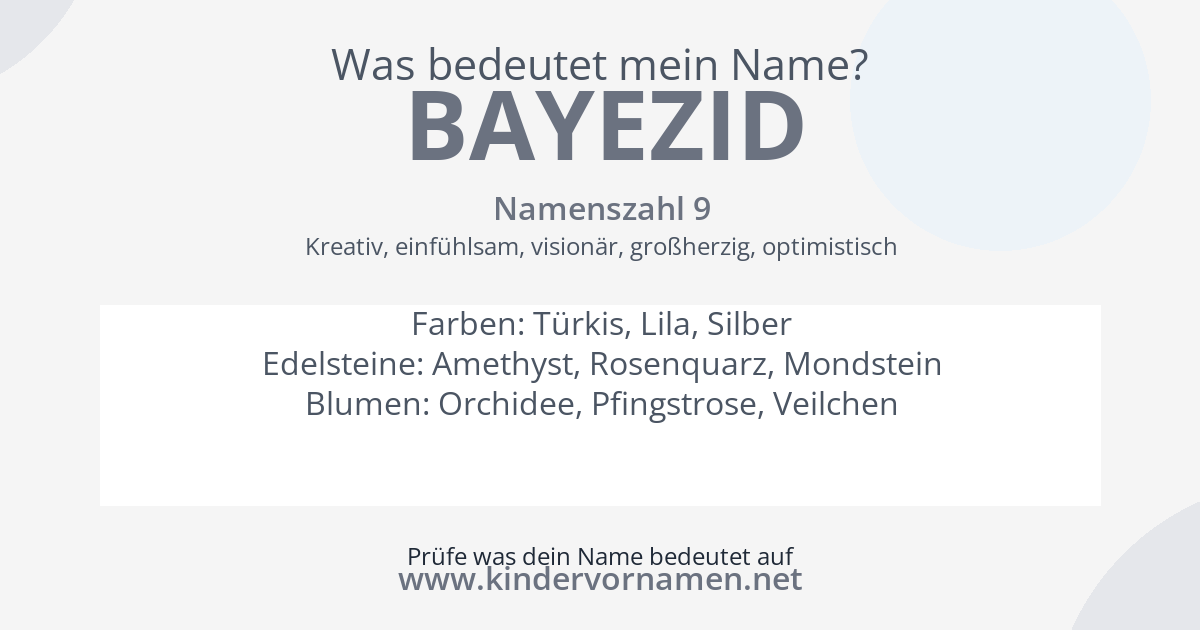 Was bedeutet der Name Bayezid?