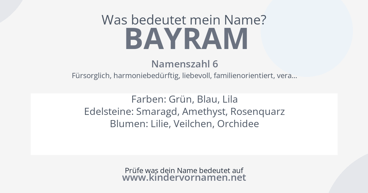 Was bedeutet der Name Bayram?