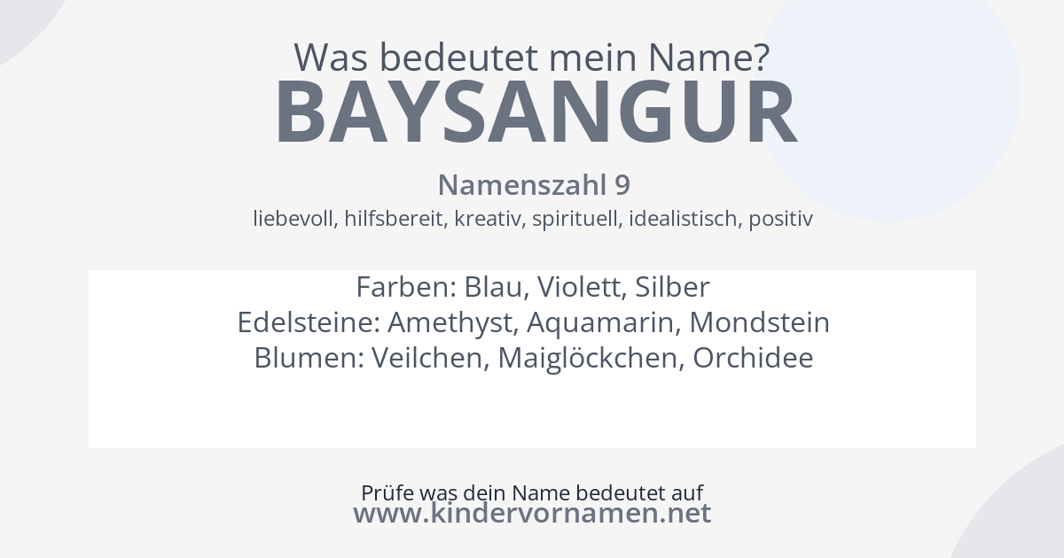 Was bedeutet der Name Baysangur?